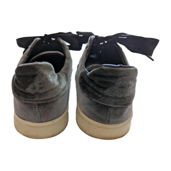 Sam Edelman Women's Gray Soft Velvet Sneakers Marlow Ribbon Shoes Lace Size 6M - Picture 7 of 9